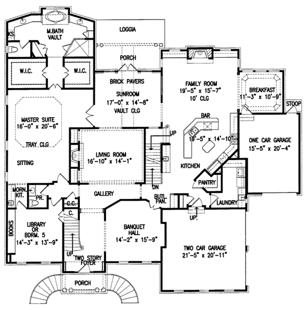 House Design - Classical Floor Plan - Main Floor Plan #54-189