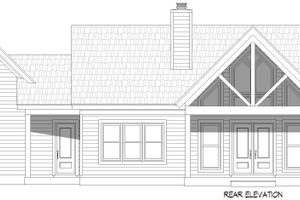 Exterior - Rear Elevation for Cottage House Plan #932-1102 - 2 bed, 2 bath