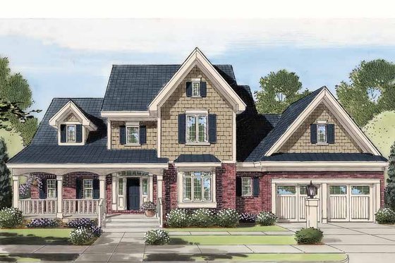 Exterior - Front Elevation 3 for Country House Plan #46-777 - 4 bed, 2.5 bath