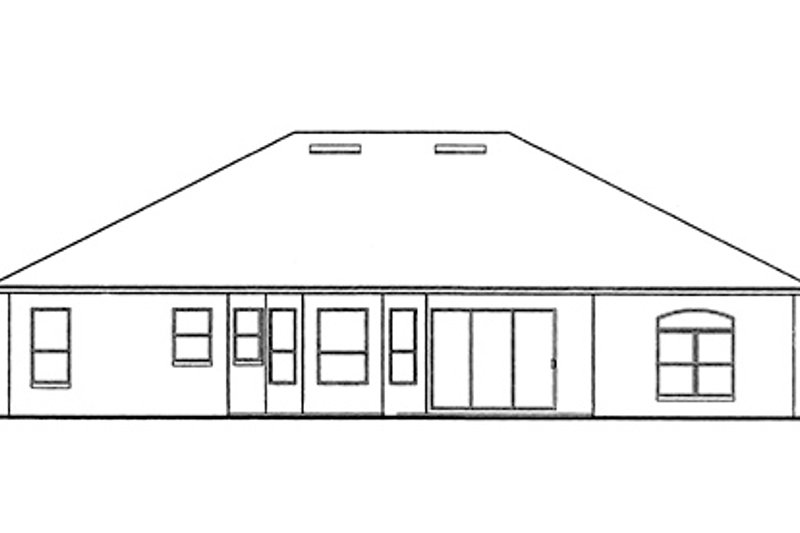 House Blueprint - Exterior - Rear Elevation for Mediterranean House Plan #417-574 - 5 bed, 3 bath