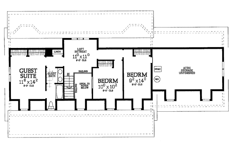 House Plan Design - Floor Plan - Upper Floor for Country House Plan #72-1052 - 4 bed, 2.5 bath