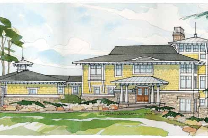 House Blueprint - Prairie Exterior - Front Elevation Plan #928-38