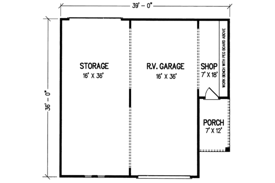Floor Plan - Main Floor for Country House Plan #45-427, 0 bath