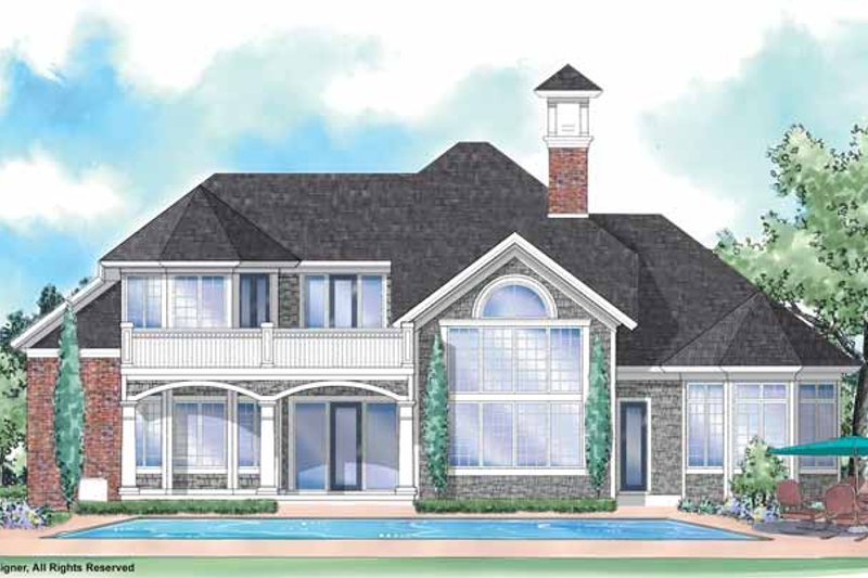 Dream House Plan - Exterior - Rear Elevation 1 for Colonial House Plan #930-292 - 3 bed, 3.5 bath