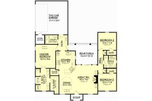 Floor Plan - Main Floor for European House Plan #430-84 - 3 bed, 2 bath