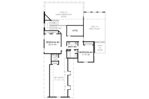 Floor Plan - Upper Floor for Traditional House Plan #424-361 - 4 bed, 3.5 bath
