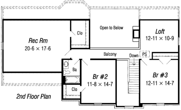 European Floor Plan - Upper Floor Plan #329-122
