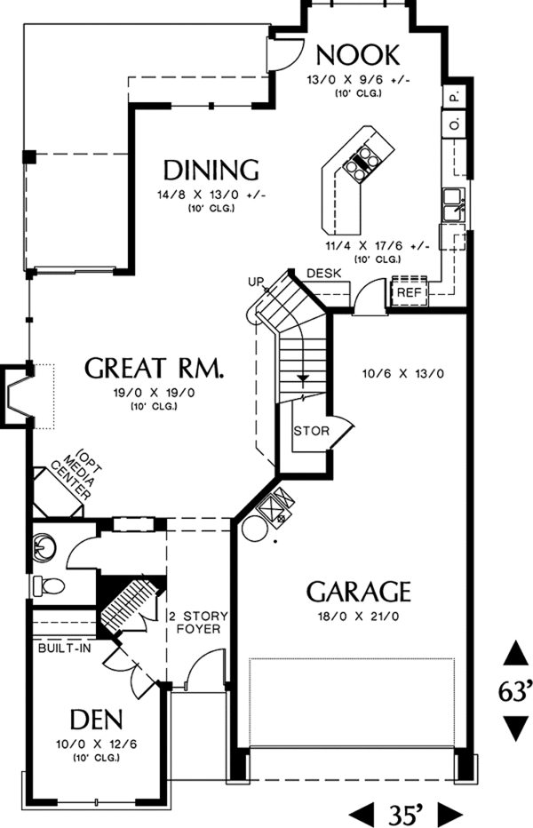 House Plan Design - European Floor Plan - Main Floor Plan #48-836