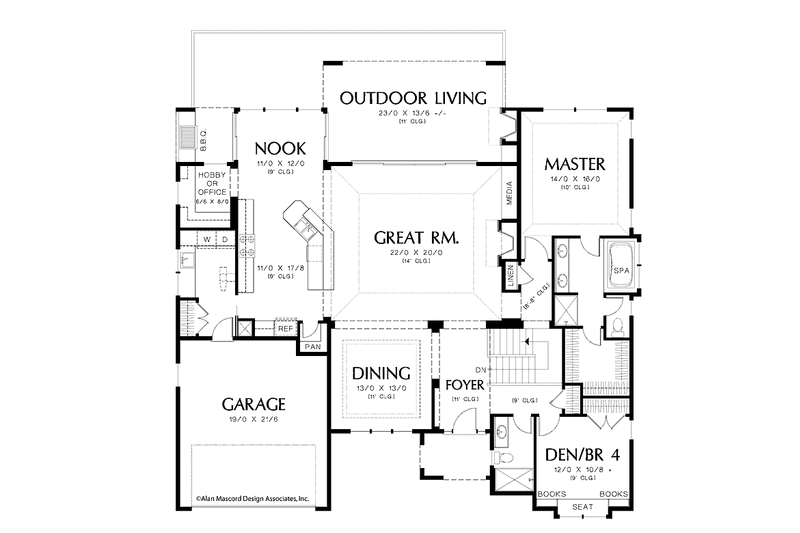 Home Plan - Floor Plan - Main Floor for Traditional House Plan #48-863 - 4 bed, 4 bath