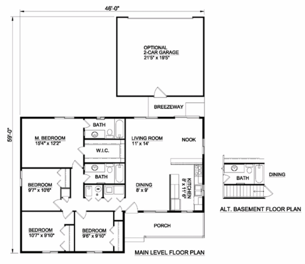 Ranch Floor Plan - Main Floor Plan #116-301