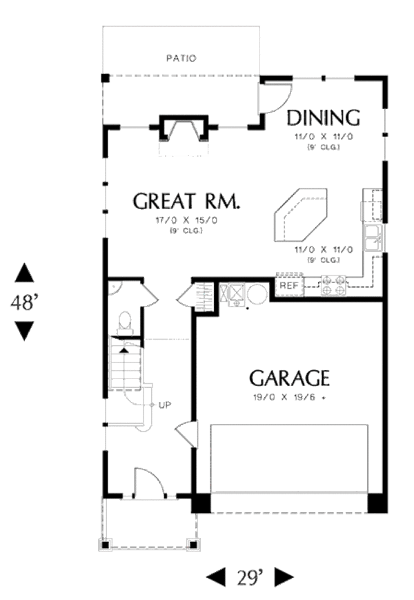 Home Plan - Craftsman Floor Plan - Main Floor Plan #48-498
