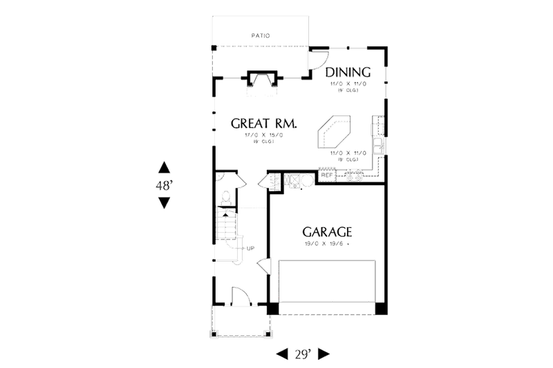 Dream House Plan - Floor Plan - Main Floor for Craftsman House Plan #48-498 - 4 bed, 2.5 bath