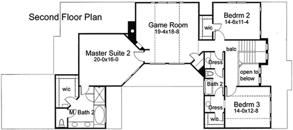 House Blueprint - European Floor Plan - Upper Floor Plan #120-222