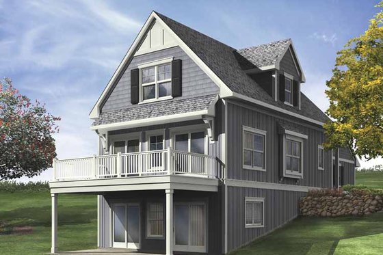 Exterior - Front Elevation 3 for Traditional House Plan #928-109 - 2 bed, 1.5 bath