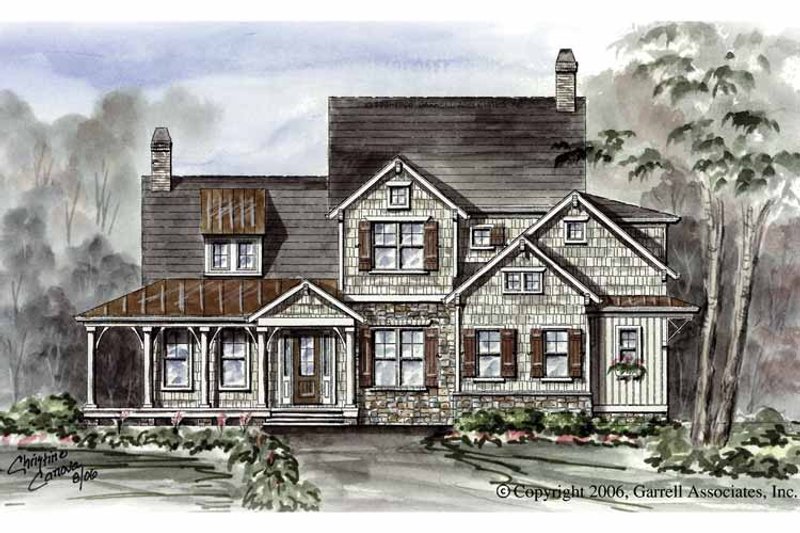 Home Plan - Exterior - Front Elevation 3 for Victorian House Plan #54-266 - 4 bed, 3.5 bath