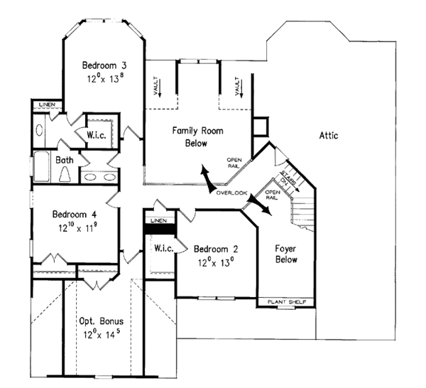 House Design - European Floor Plan - Upper Floor Plan #927-646