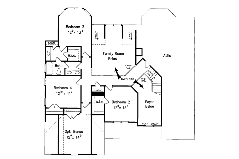 Home Plan - Floor Plan - Upper Floor for European House Plan #927-646 - 4 bed, 2.5 bath