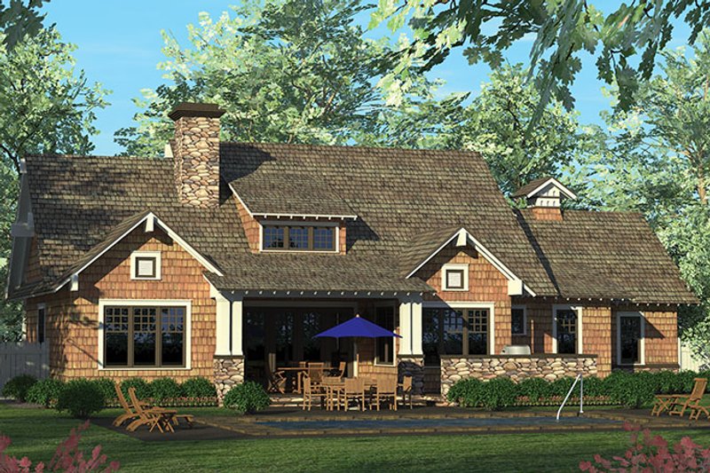 House Blueprint - Exterior - Rear Elevation for Craftsman House Plan #453-611 - 3 bed, 2 bath