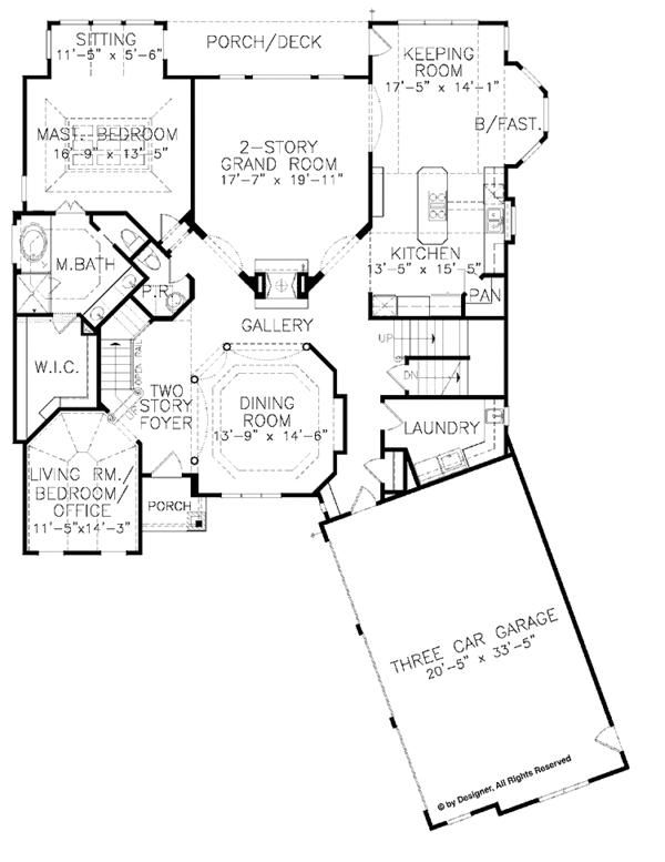 Dream House Plan - European Floor Plan - Main Floor Plan #54-286
