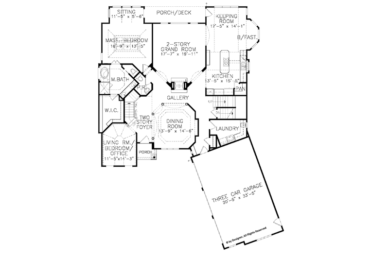 Dream House Plan - Floor Plan - Main Floor for European House Plan #54-286 - 3 bed, 3.5 bath