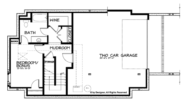 Home Plan - Craftsman Floor Plan - Lower Floor Plan #895-67