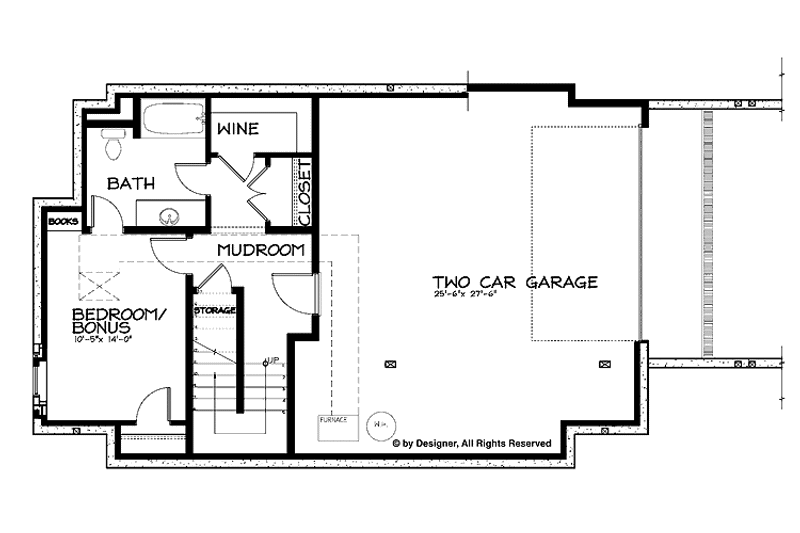 Dream House Plan - Floor Plan - Lower Floor for Craftsman House Plan #895-67 - 4 bed, 3.5 bath