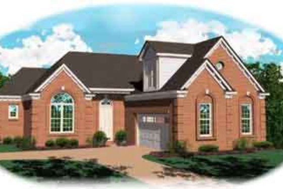 Exterior - Front Elevation for European House Plan #81-514 - 2 bed, 2 bath