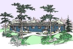 Ranch Exterior - Front Elevation Plan #60-500