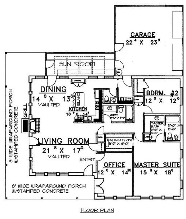 Architectural House Design - Southern Floor Plan - Main Floor Plan #117-133