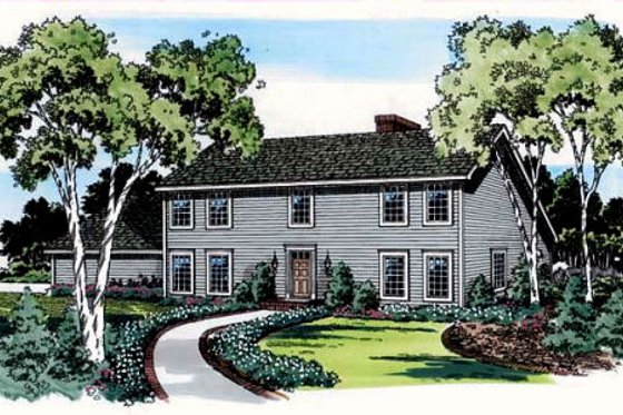 Exterior - Front Elevation for Colonial House Plan #312-783 - 3 bed, 2.5 bath