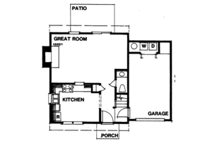 Floor Plan - Main Floor for Colonial House Plan #30-220 - 2 bed, 2.5 bath