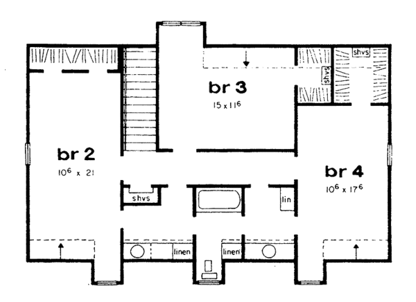 Dream House Plan - Country Floor Plan - Upper Floor Plan #36-581