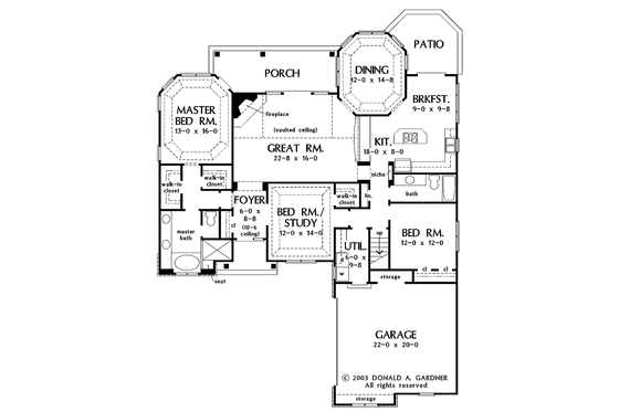 Floor Plan - Main Floor for Country House Plan #929-700 - 3 bed, 2 bath