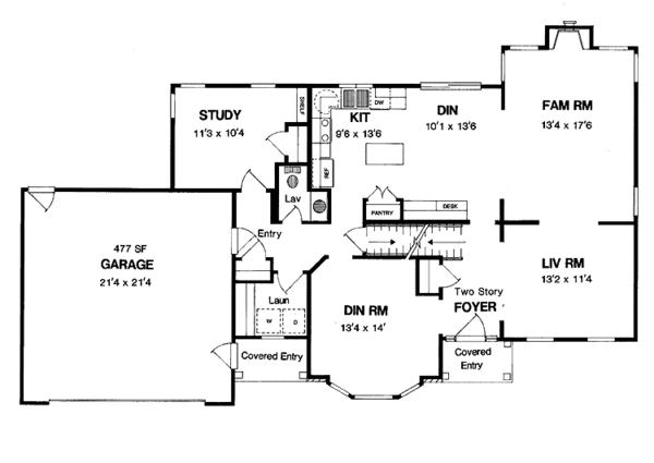 Dream House Plan - Colonial Floor Plan - Main Floor Plan #316-221
