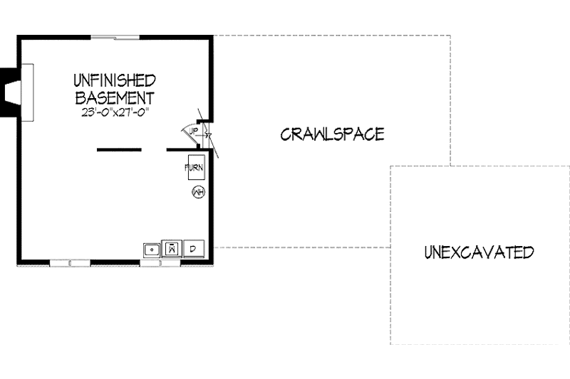 Home Plan - Floor Plan - Lower Floor for European House Plan #51-800 - 3 bed, 1 bath