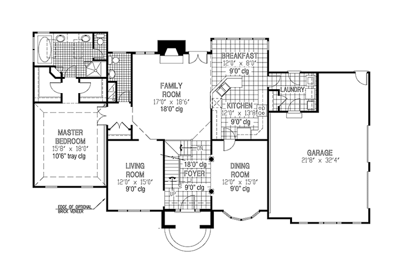 Architectural House Design - Floor Plan - Main Floor for European House Plan #953-71 - 4 bed, 3.5 bath