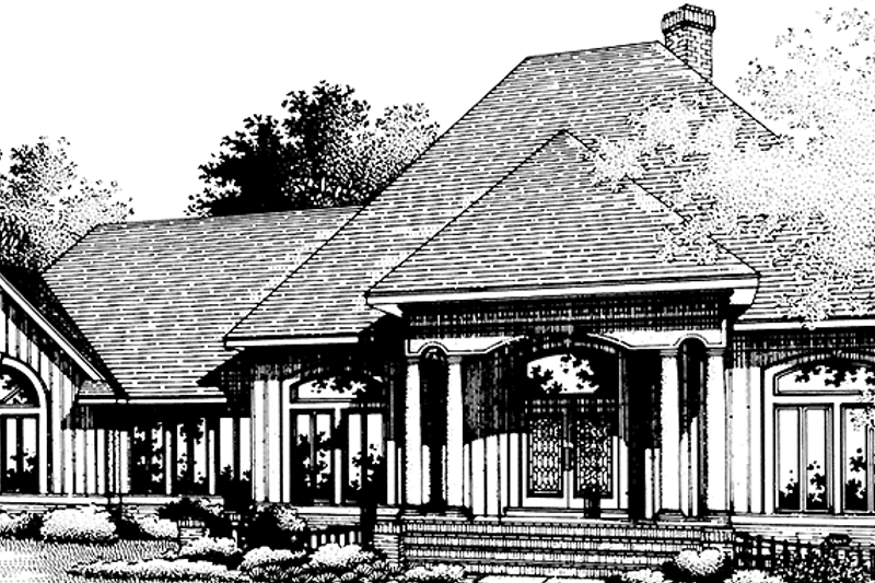 Architectural House Design - Classical Exterior - Front Elevation Plan #45-443