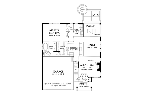 Floor Plan - Main Floor for Colonial House Plan #929-989 - 3 bed, 3.5 bath