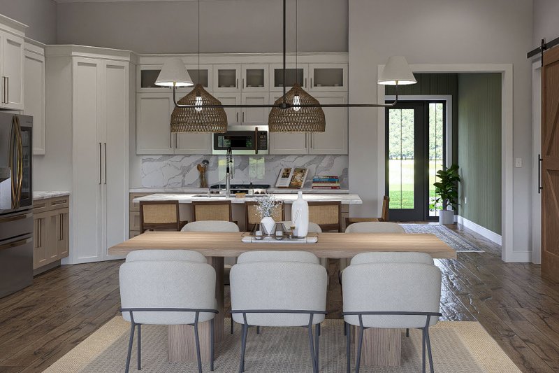 Home Plan - Interior - Dining Room 1 for Barndominium House Plan #455-254 - 2 bed, 2 bath
