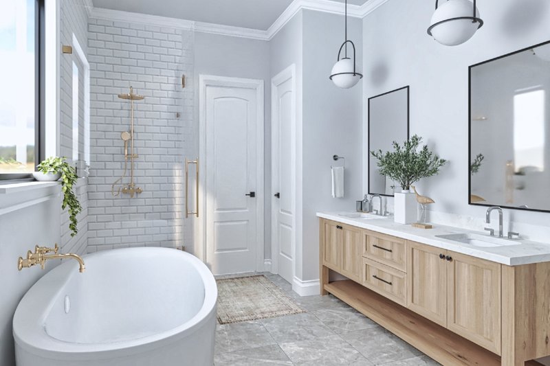 Architectural House Design - Interior - Master Bathroom for Farmhouse House Plan #119-444 - 3 bed, 2.5 bath