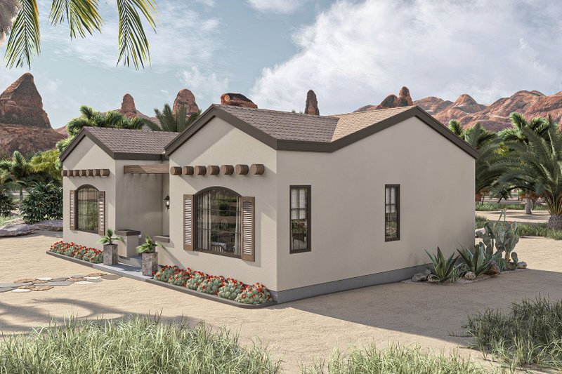 Architectural House Design - Exterior - Other Elevation for Adobe / Southwestern House Plan #455-449 - 1 bed, 1 bath