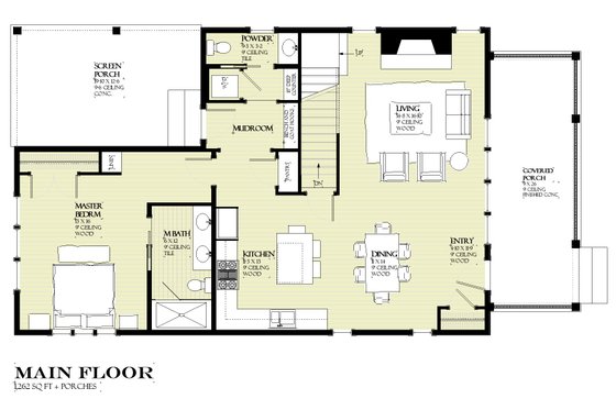 Floor Plan - Main Floor for Traditional House Plan #901-168 - 5 bed, 3.5 bath