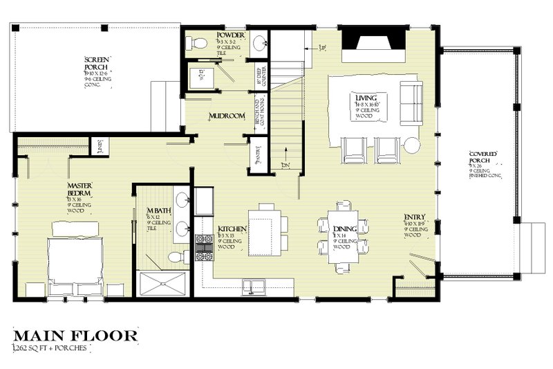 Architectural House Design - Floor Plan - Main Floor for Traditional House Plan #901-168 - 5 bed, 3.5 bath