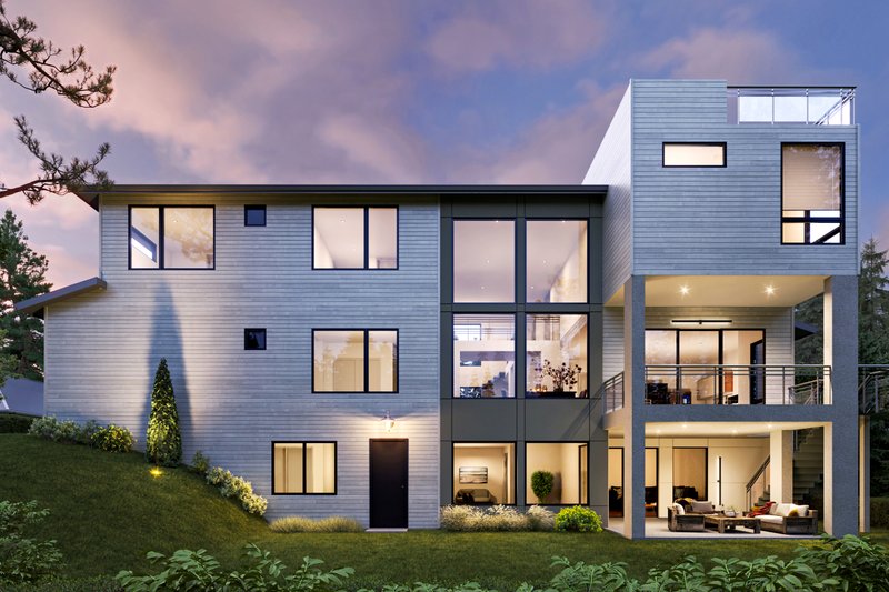 Dream House Plan - Exterior - Rear Elevation for Contemporary House Plan #1066-255 - 6 bed, 5.5 bath