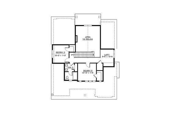 Floor Plan - Upper Floor for Craftsman House Plan #132-209 - 3 bed, 2.5 bath