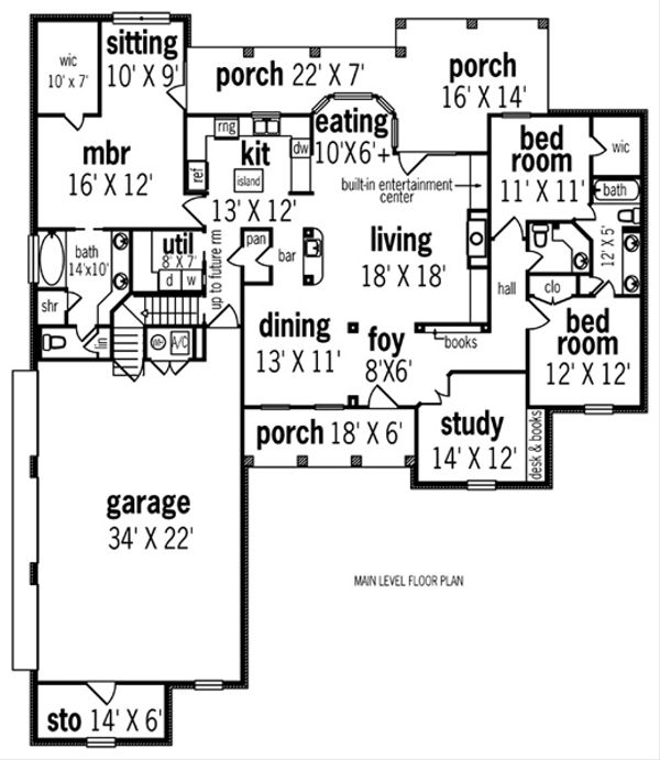 Home Plan - European Floor Plan - Main Floor Plan #45-291