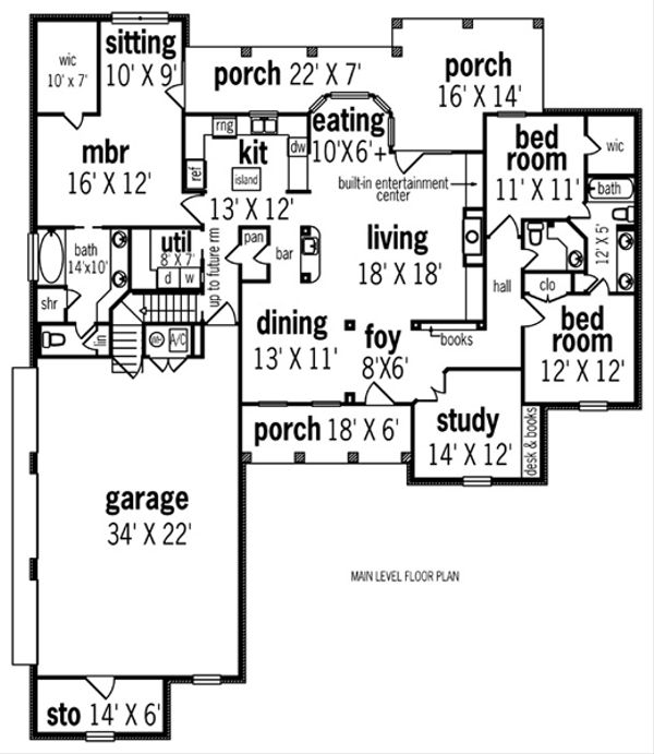 European Floor Plan - Main Floor Plan #45-291