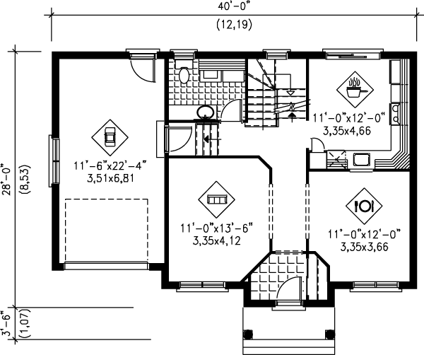 Colonial Floor Plan - Main Floor Plan #25-259