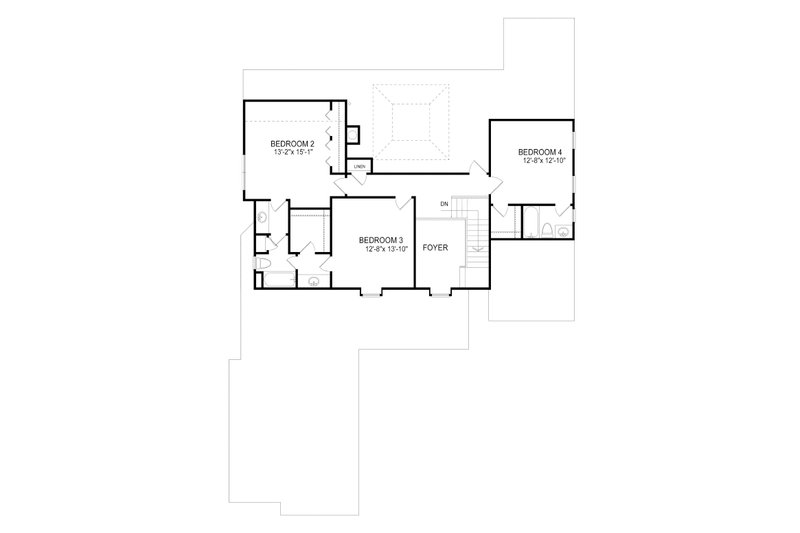 Home Plan - Floor Plan - Upper Floor for Colonial House Plan #30-343 - 4 bed, 3.5 bath