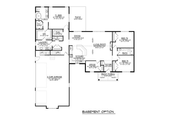 Floor Plan - Main Floor 1 for Ranch House Plan #1064-201 - 3 bed, 2.5 bath